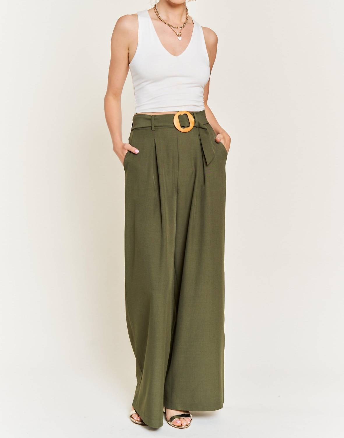 Jade By Jane - On The Bright Side Belted Pants