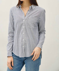 Be Cool - Striped Long Sleeve Collared Button-up Shirt