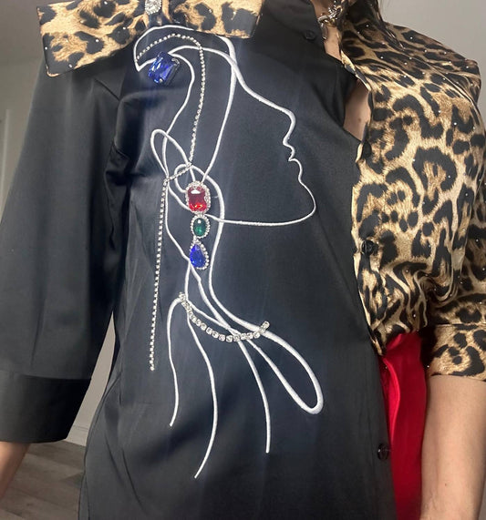 Pastel Design - Animal Print Face Top