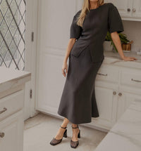Tibi - Wool Crepe Marte Fluid Skirt