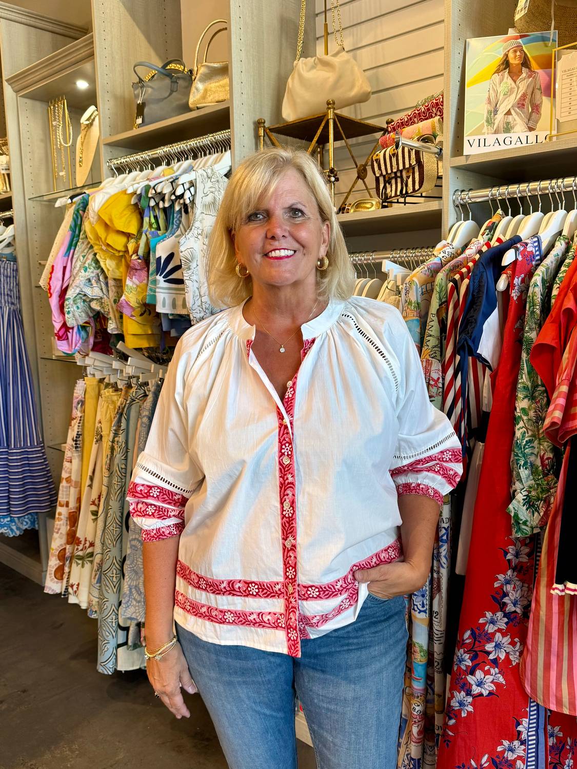 La Plage - Margot Split Neckline Top