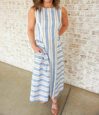 Thml - Sleeveless Striped Pattern Midi Dress