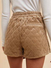 AnnieWear Quilted Velvet Skort in taupe - women's shorts - alternate view