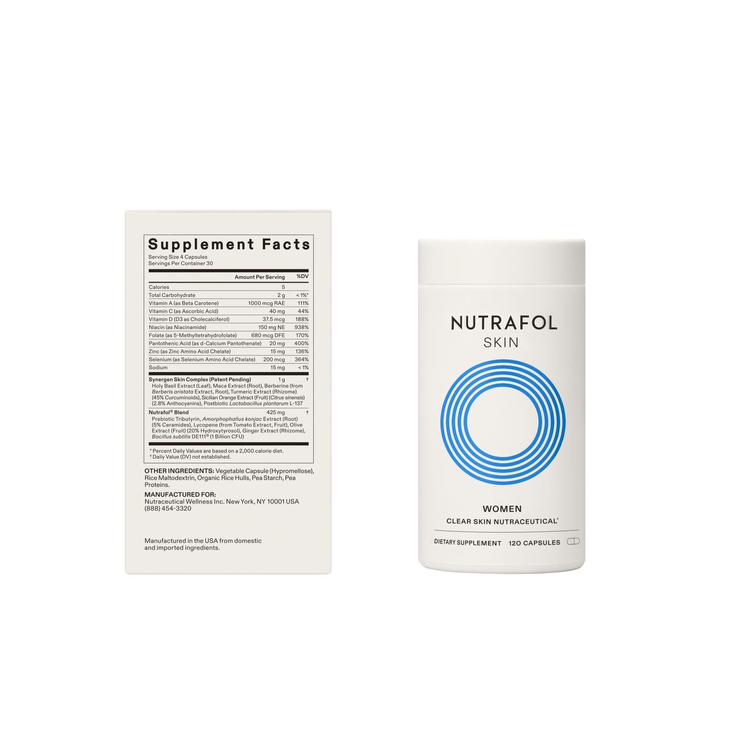 Nutrafol - Clear Skin Nutraceutical - 60 Capsules