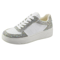 Corkys Footwear Women's Pregame Clear Rhinestone Sneakers in white - women's sneaker - detail view
