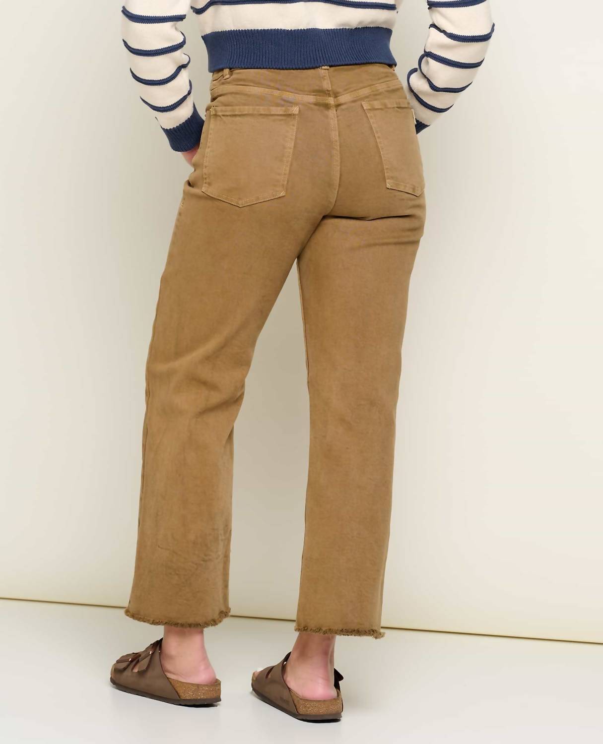 TOAD&CO Balsam Seeded Cutoff Pants in honey brown - women's pants - detail view