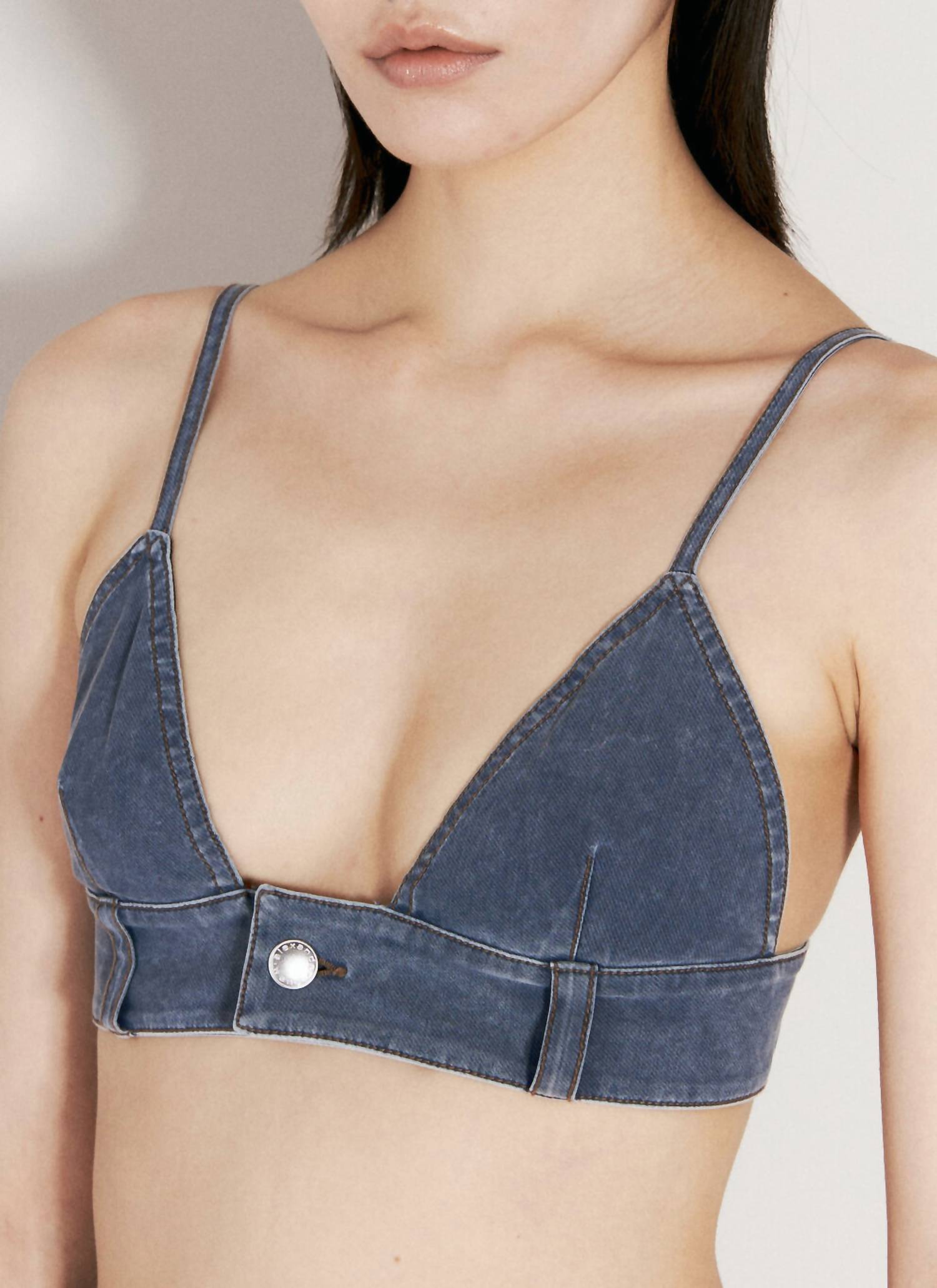 Alexander Wang - Trompe L’oeil Denim Bra Top
