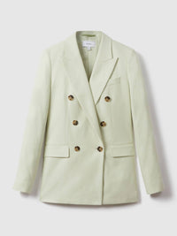 Reiss - Dianna Double Breasted Linen Blend Suit Blazer