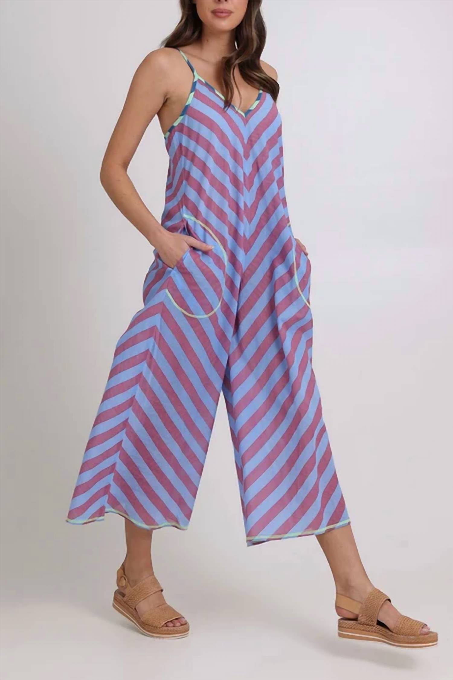 Boom Shankar - Shimmi Stripes Print Jumpsuit