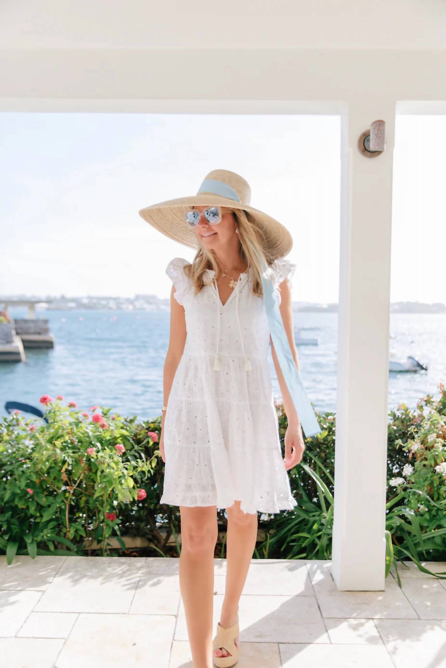 Sail To Sable - Ruffle Neck Dress With Tassels