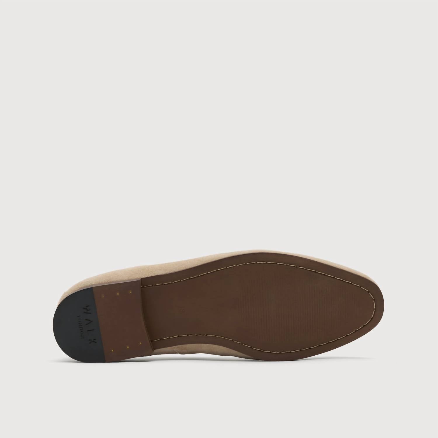Walk London Women's Trent Tassel Suede Loafer in stone - women's flats - view 7