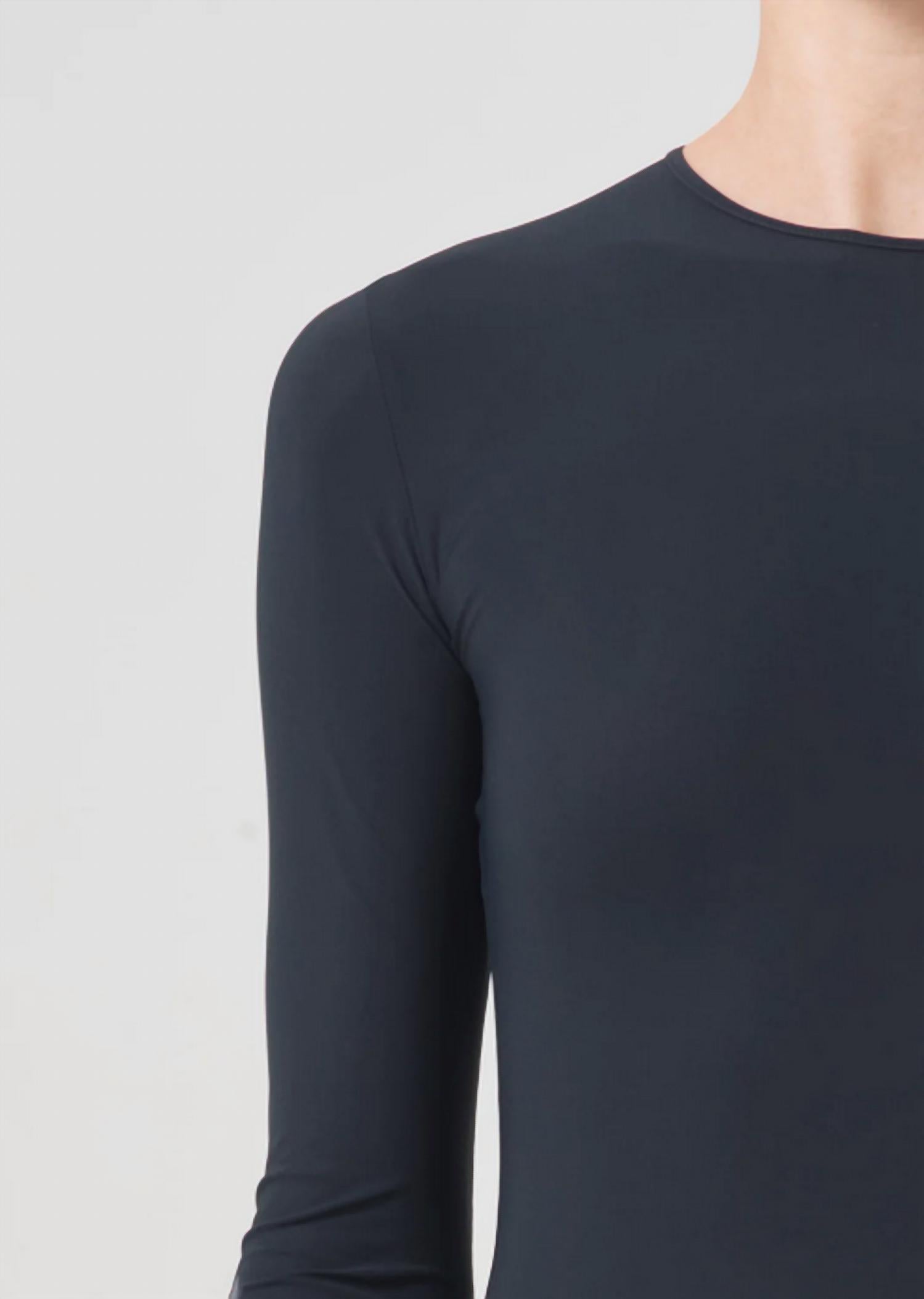AGOLDE Aura Long Sleeves Bodysuit in granite - women's shirt - view 5