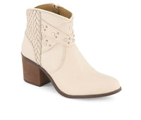 Forastero - Women's Real Leather Side Zipper Booties