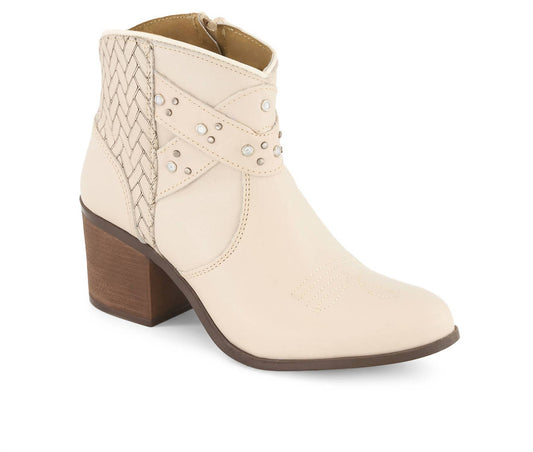 Forastero - Women's Real Leather Side Zipper Booties