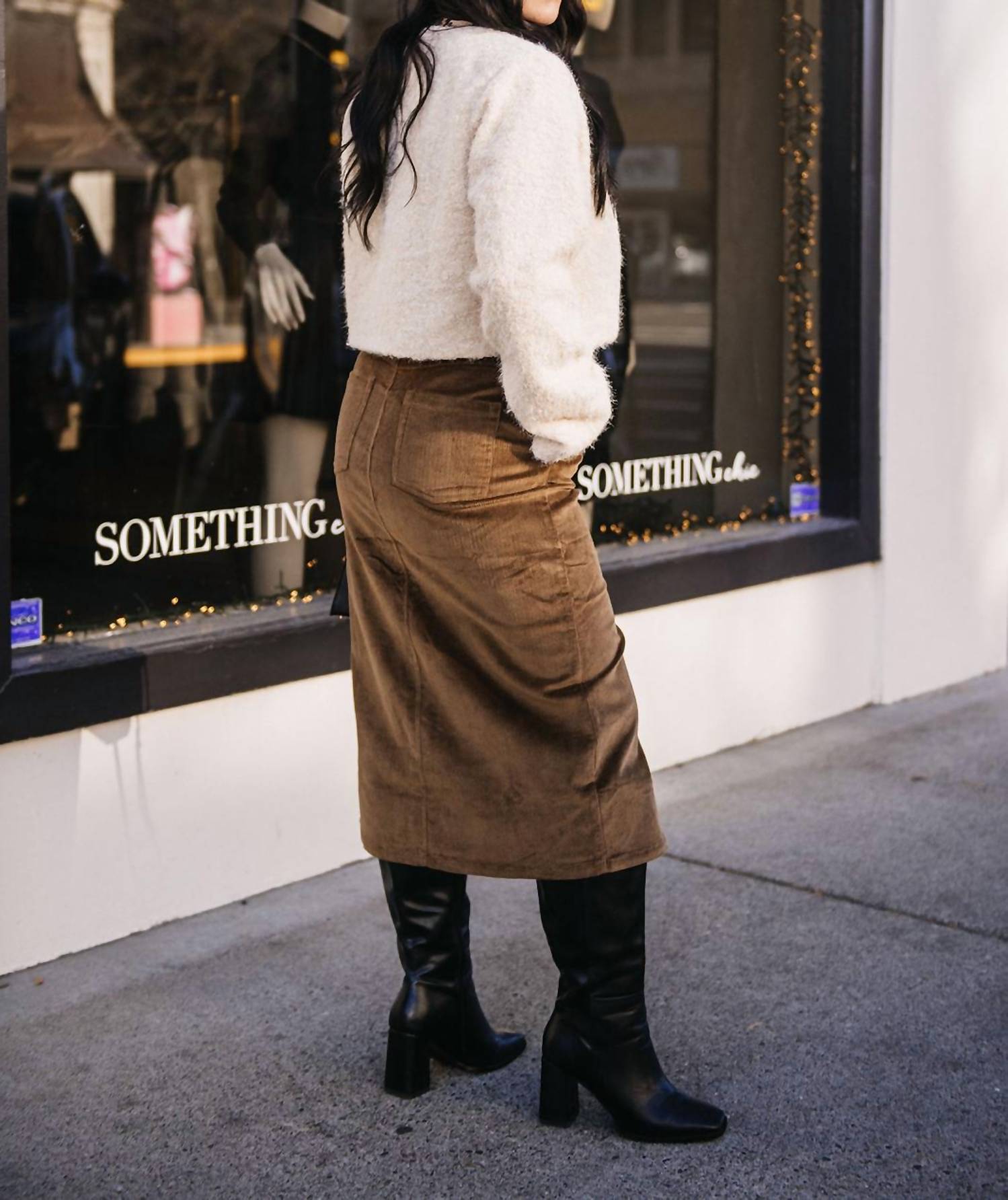 Astr - Corduroy Midi Skirt