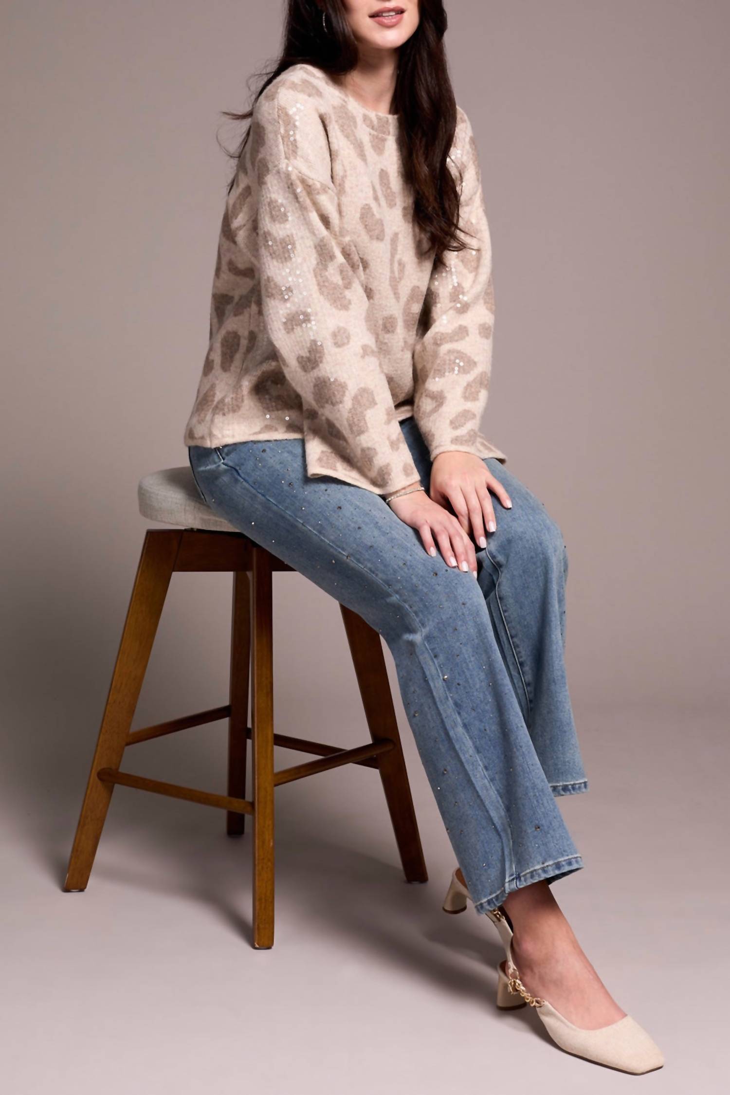 Tribal - Crew Neck Sweater With Sequins
