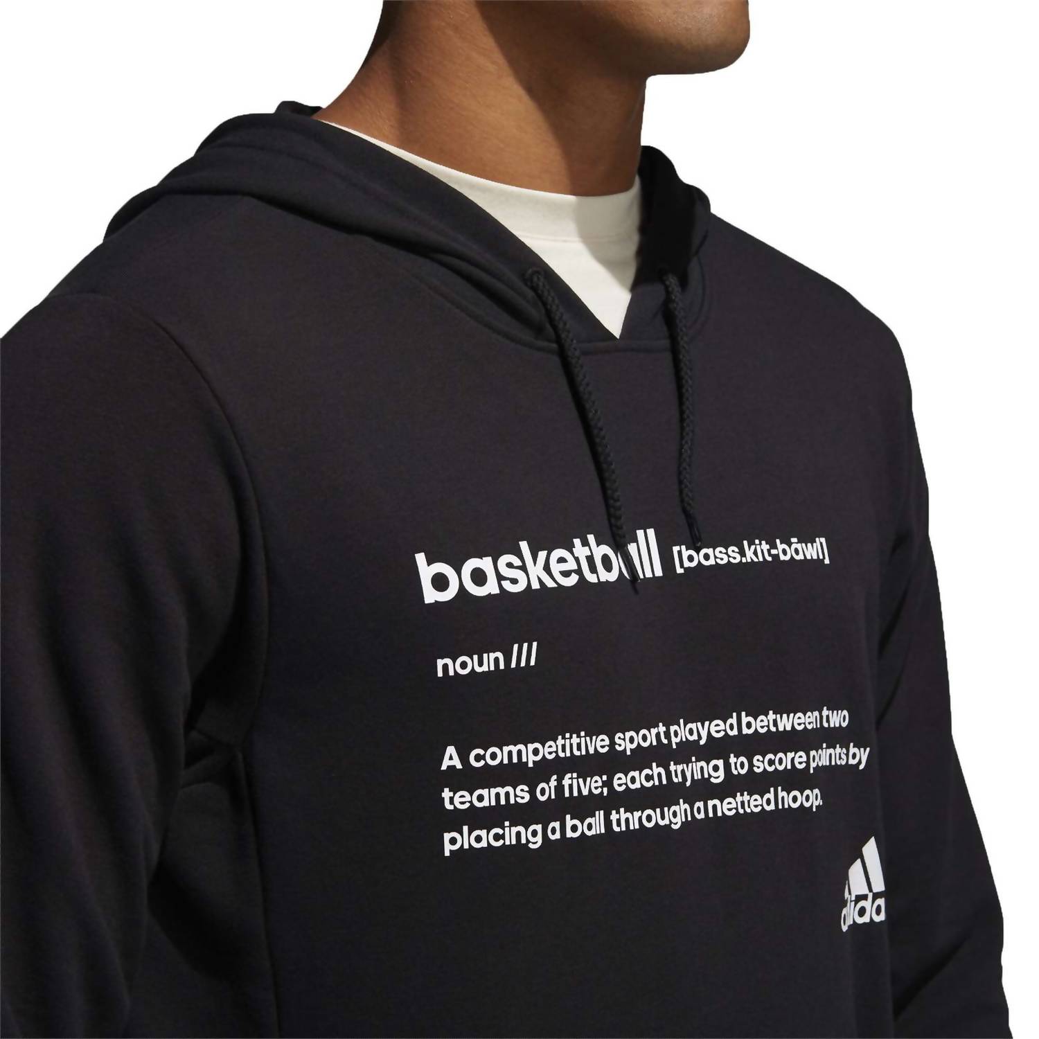 adidas Men's Definition Basketball Hoodie in black - men's shirt - view 5