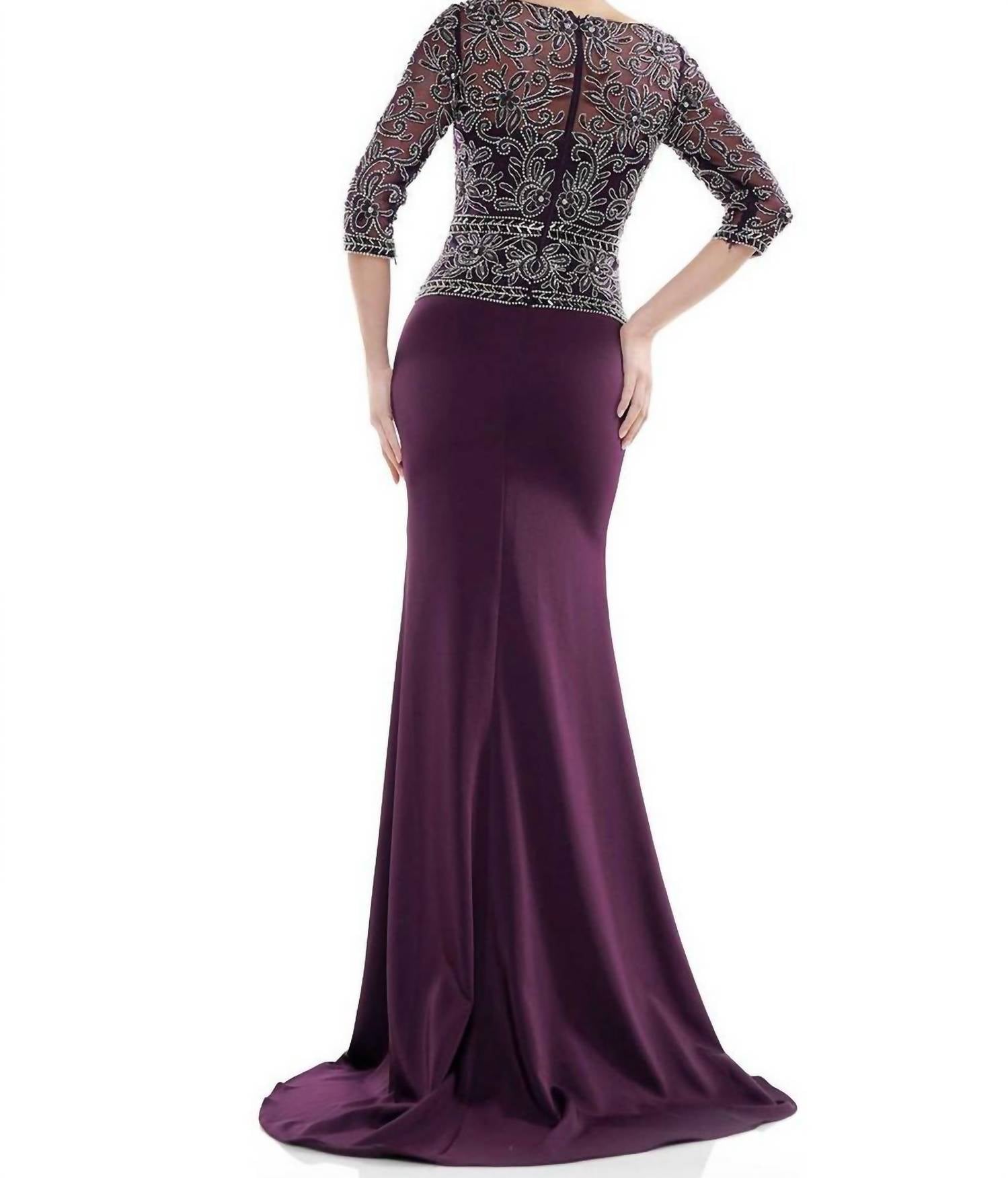 Marsoni By Colors - Embroidered Lace Bodice Gown