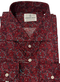 Emanuel Berg Men's Long Sleeve Button Down Shirt in dark red - men's shirt - detail view