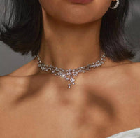 Eliot Danori - Women's Rhodium-plated Cubic Zirconia Flower Statement Necklace