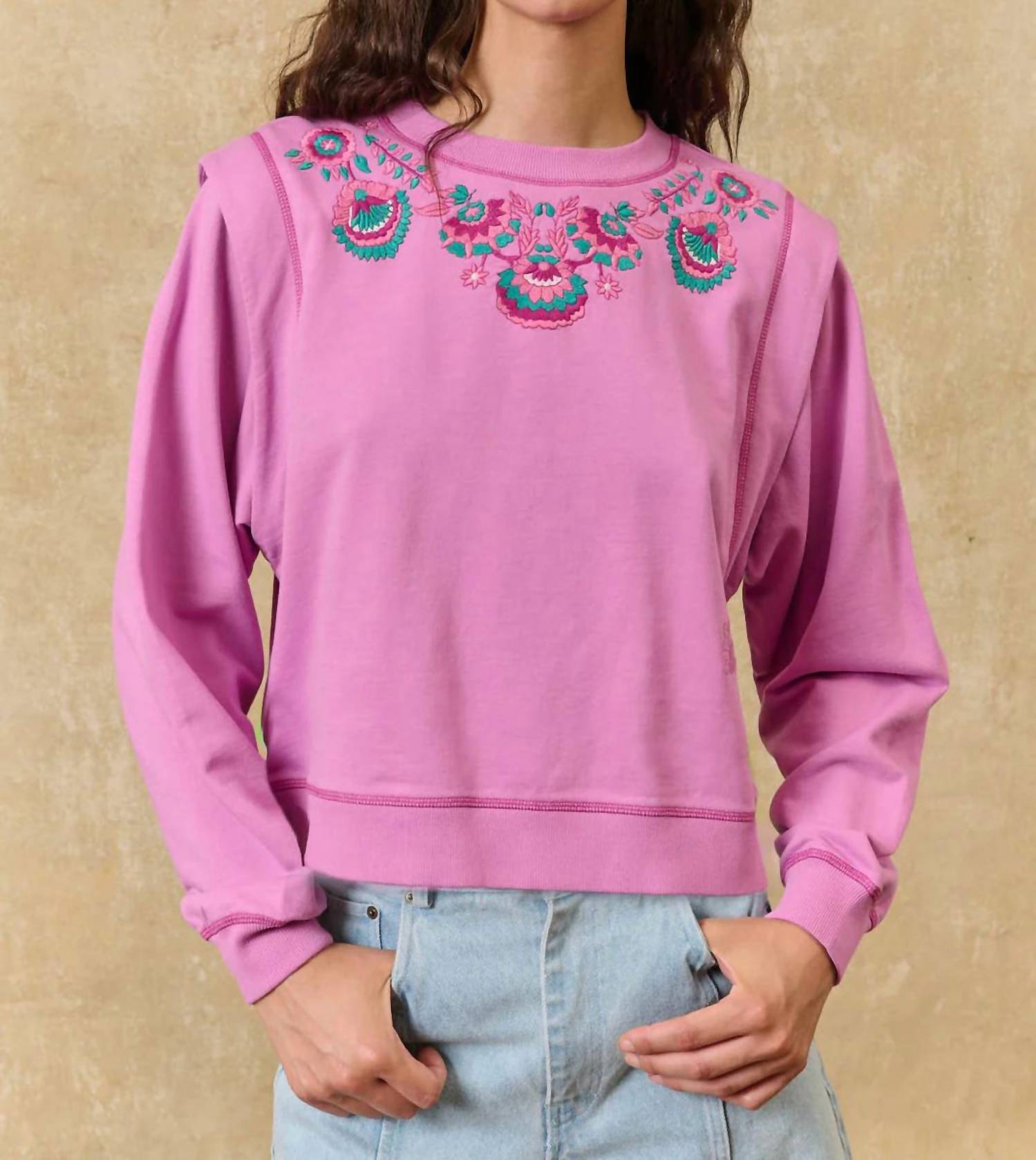 Louise Misha - Ostrea Embroidered Sweatshirt