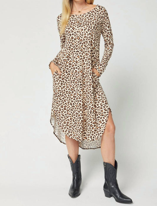 Entro - Leopard Pocket Midi Dress