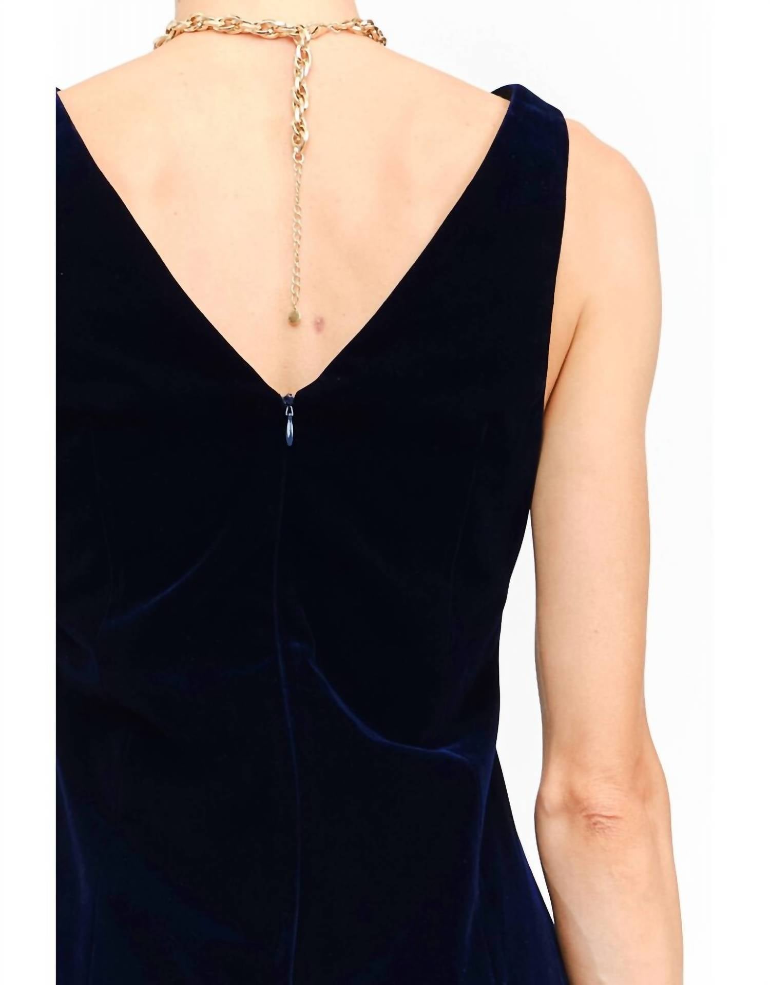 Sofie the Label Carmine Velvet Dress in navy - women's dress - view 4