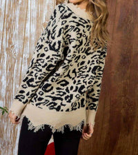 Mainstrip - Frayed Leopard Sweater