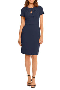 Maggy London - Short Sleeve Keyhole Neckline Dress