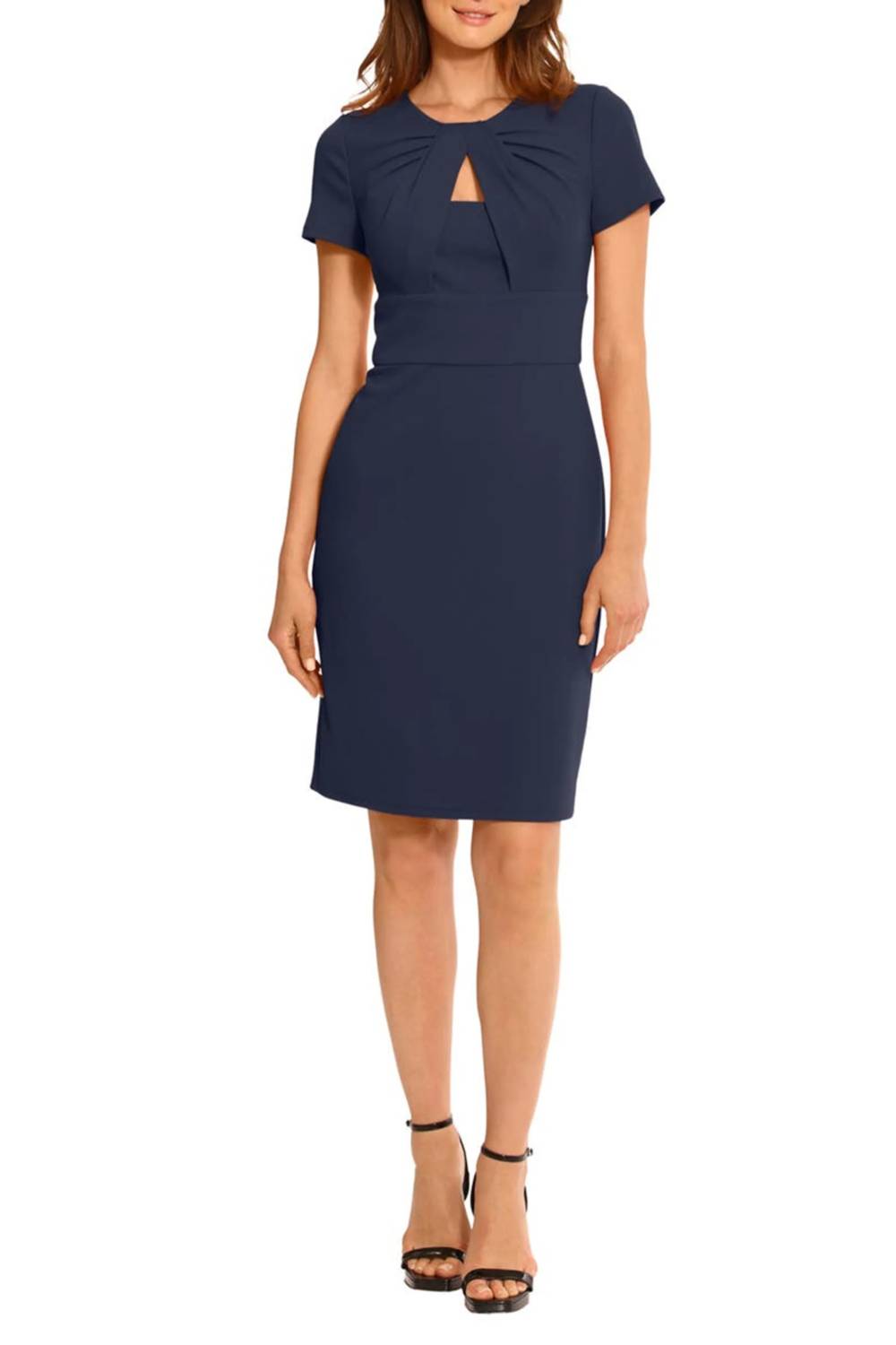 Maggy London - Short Sleeve Keyhole Neckline Dress