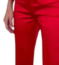 Elif Perry Satin Trouser in red - women's pants - detail view