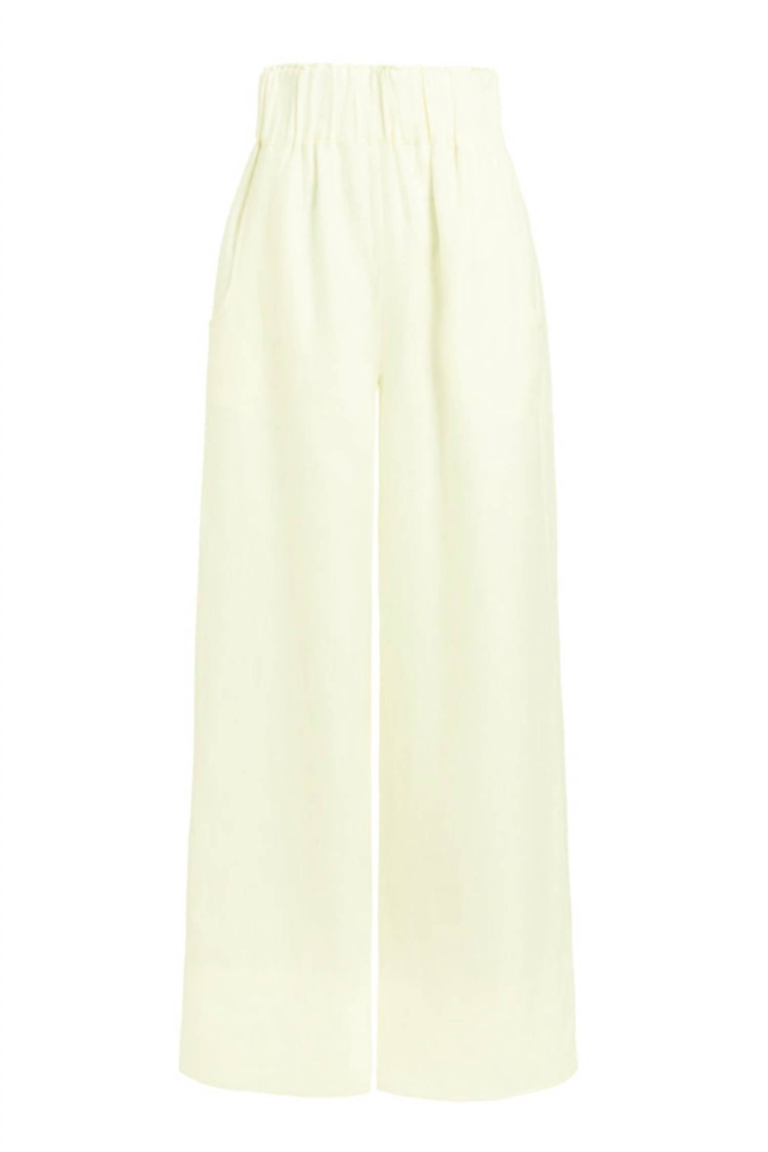 BONDI BORN Women's Universal Linen Trousers in porcelain - women's pants