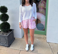 Meet Me In Santorini - Petal Splash Pull On Shorts