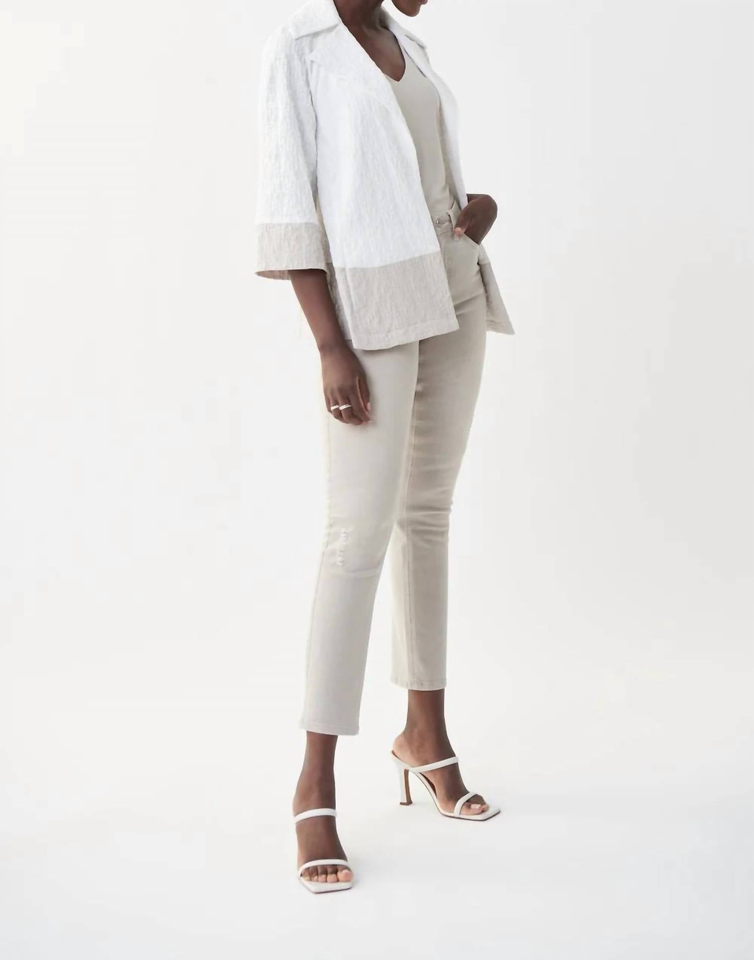 Joseph Ribkoff - Notched Collar Color-block Jacket