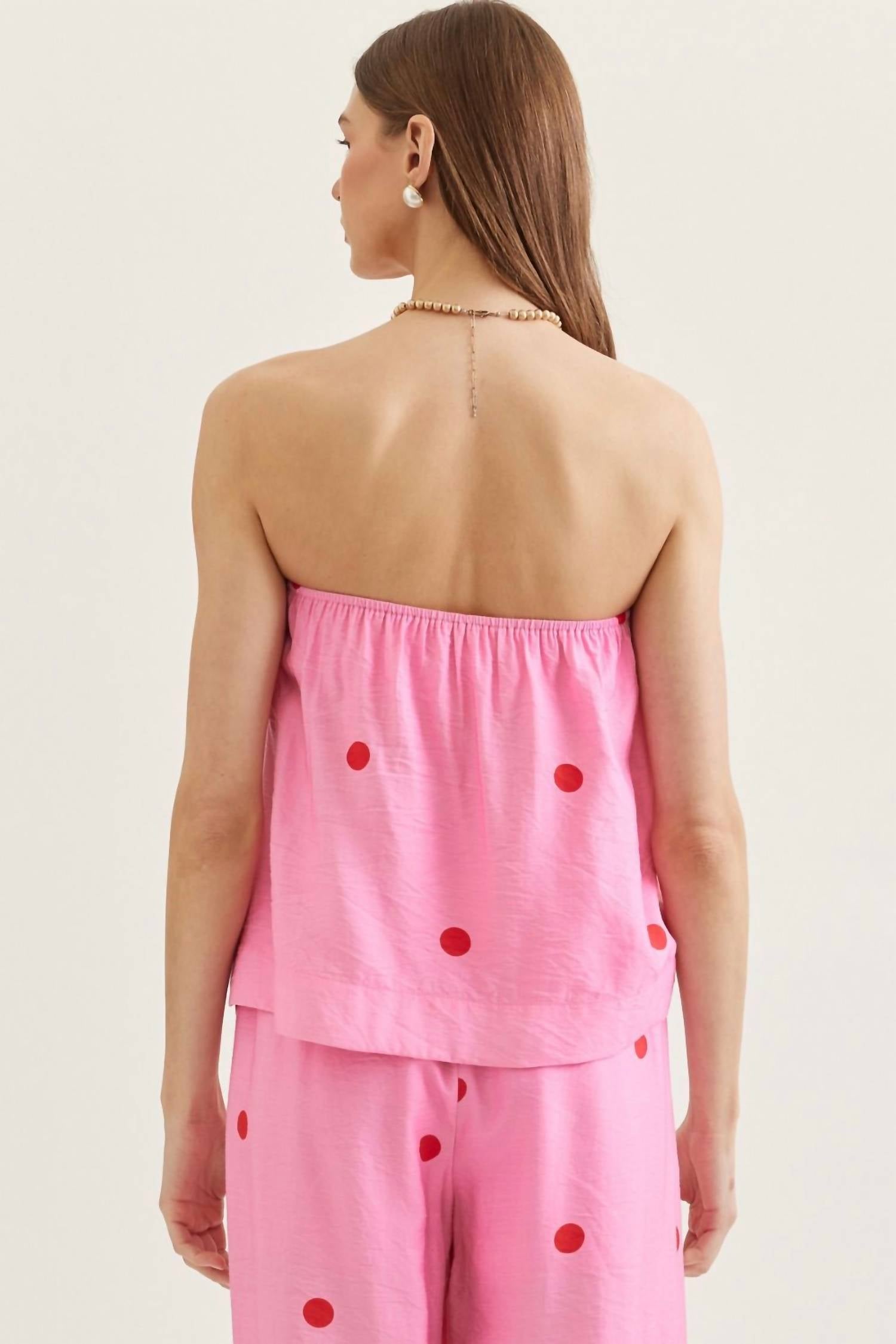 Entro - Lucy Polka Dot Strapless Top