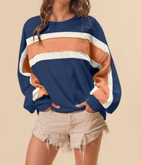 Bibi - French Terry Color Block Sweatshirts