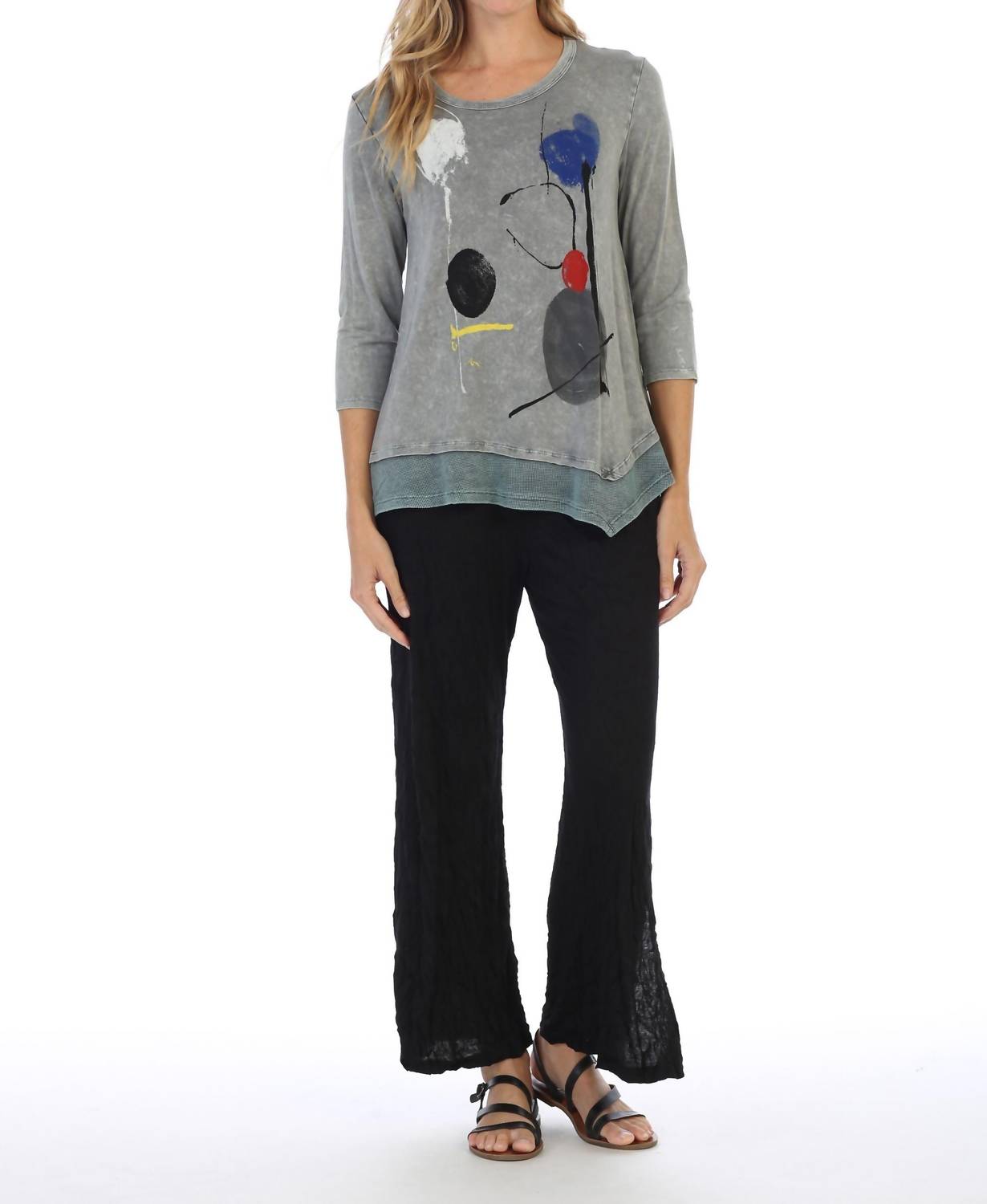 Jess & Jane - Strolling Mineral Washed Asymmetric Top
