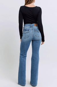 Judy Blue - Double Button Front Flare Jeans