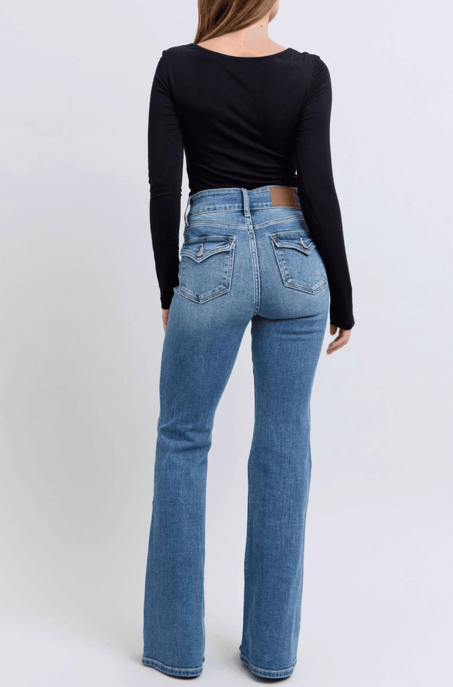 Judy Blue - Double Button Front Flare Jeans