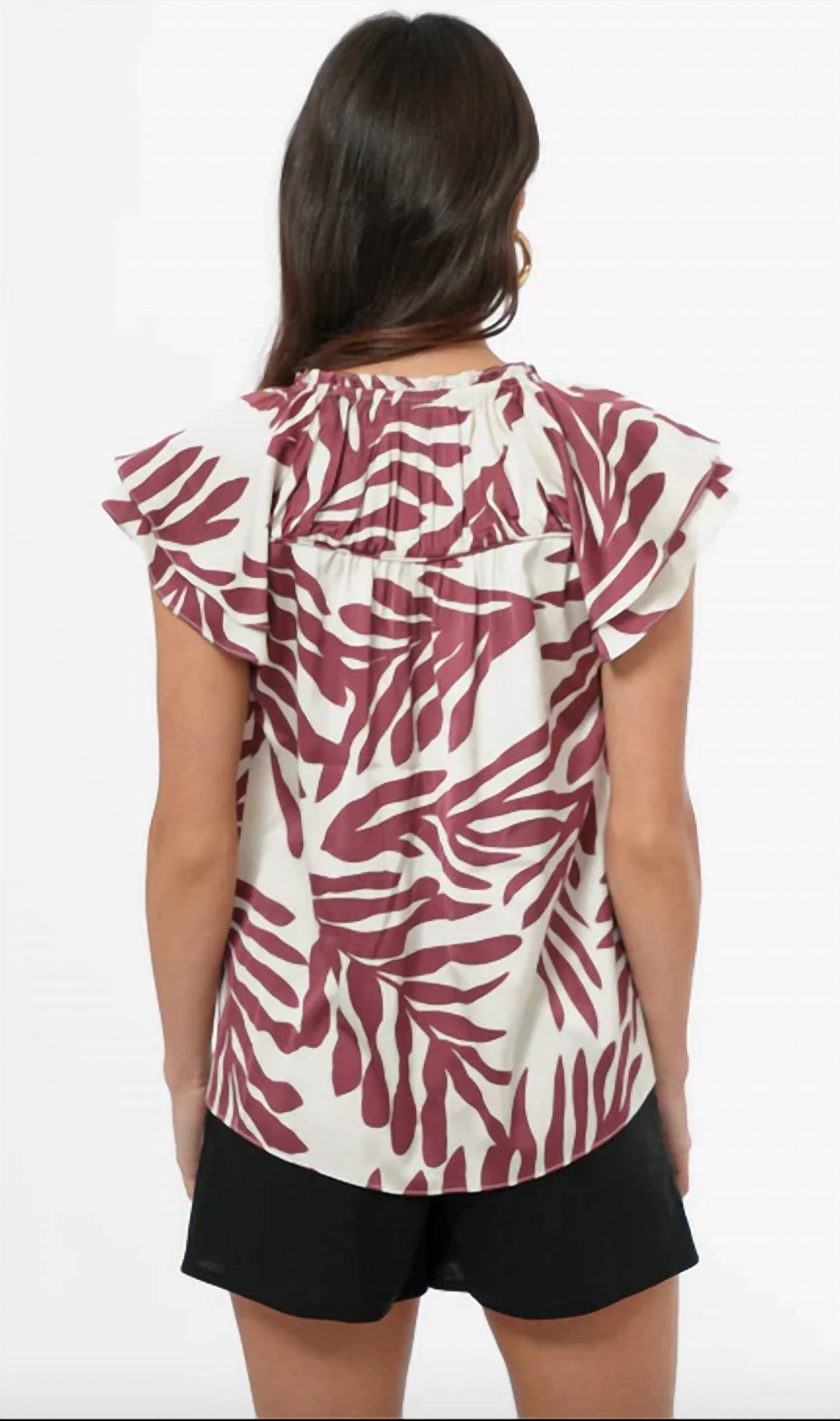 Greylin - Trixxie Flutter Sleeve Blouse
