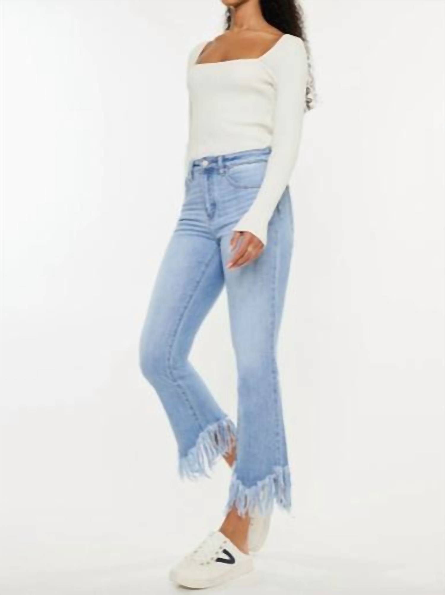 Kancan - High Rise Crop Bootcut Jeans