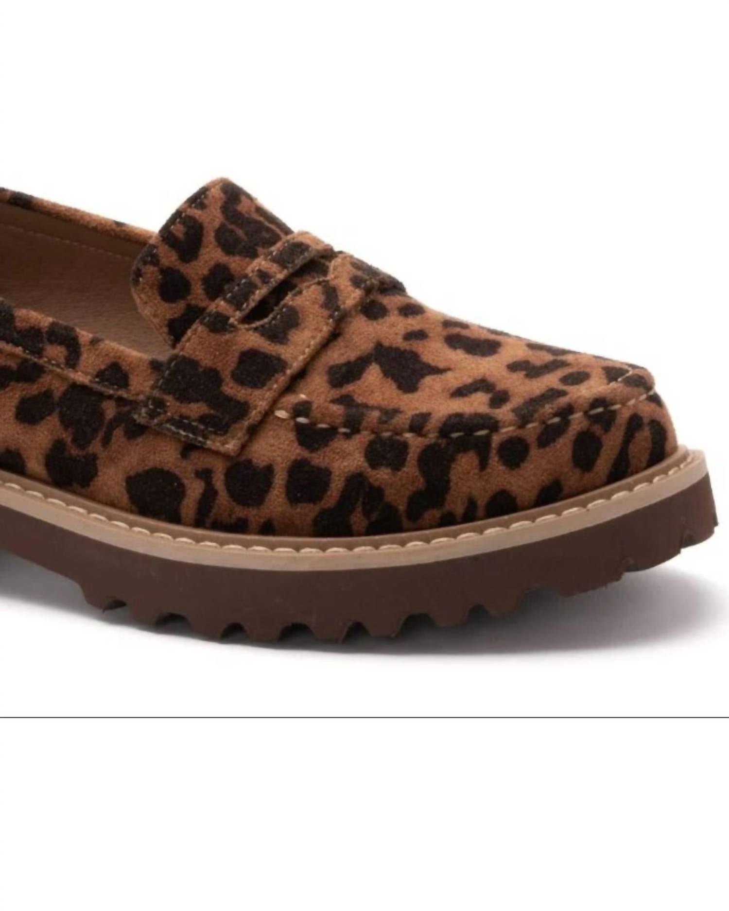 Corkys Footwear Women's Boost Penny Loafer in leopard - women's flats - detail view
