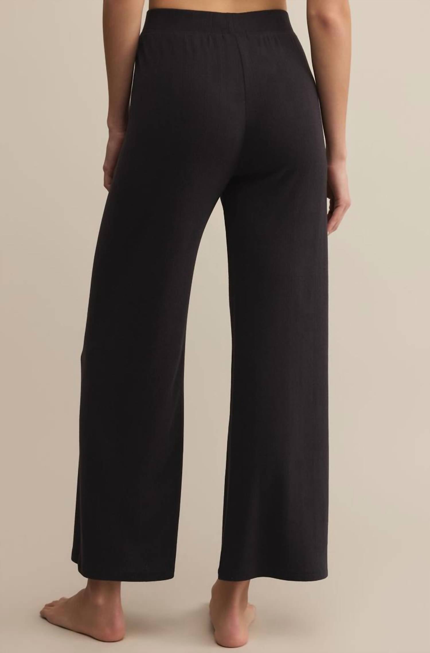 Z Supply Luxe Starry Eyed Pants in black sand - women's pants - detail view