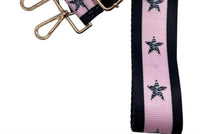 Cthru Women's Stars And Stripes Adjustable Crossbody Bag Purse Guitar Strap in black light pink - women's item