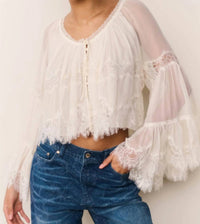 Loveshackfancy - Darline Chiffon Lace Blouse