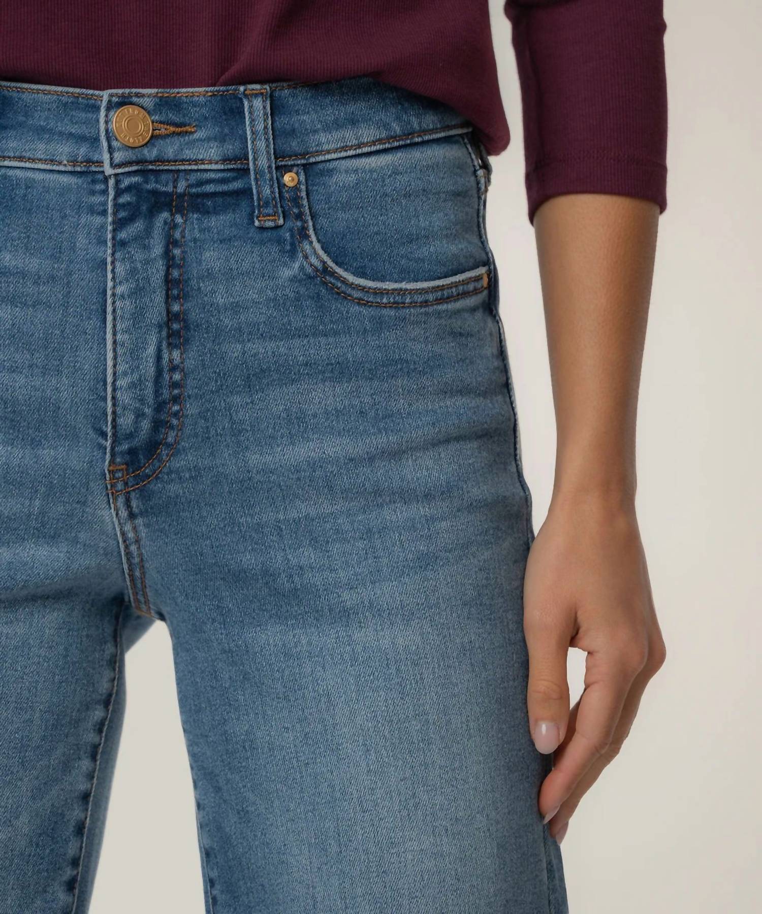 Kut From The Kloth - Avery High Rise Fab Ab Easy Straight Leg Raw Hem Jeans