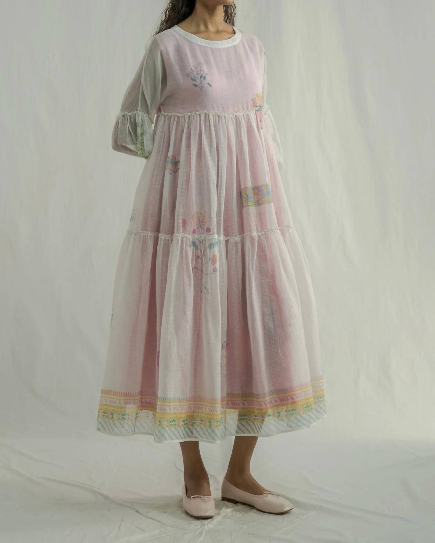 Eka Design Studio - Overlay Stripe Tiered Maxi Dress