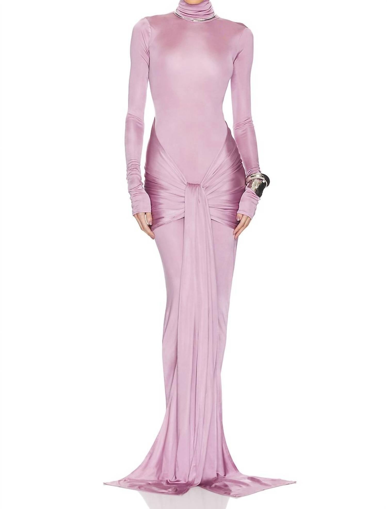 Helsa - Slinky Jersey Sarong Maxi Dress
