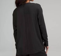 lululemon Women's All Yours Long Sleeve Top in black - women's long sleeve top - detail view