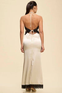 Luxxel - Aria Halter Lace Maxi Dress